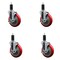 Service Caster 5'' Red Poly Swivel 1-1/4'' Expanding Stem Caster Set with Brake, 4PK SCC-EX20S514-PPUB-RED-TLB-114-4 - alternate 1